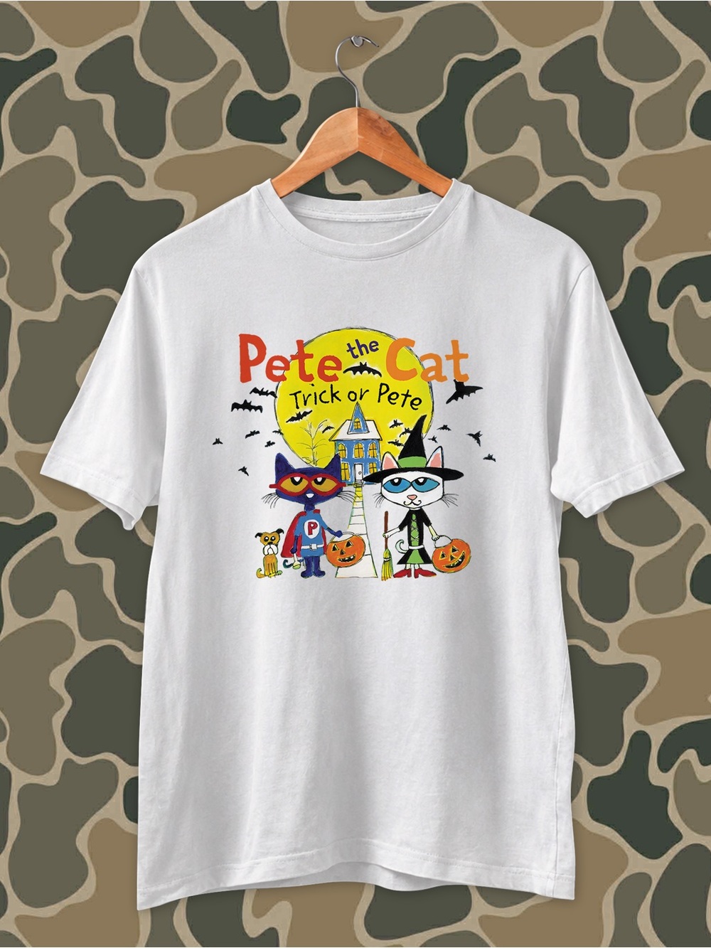 Pete Cat Shirt, Halloween Graphic Tee, Trick of Pete